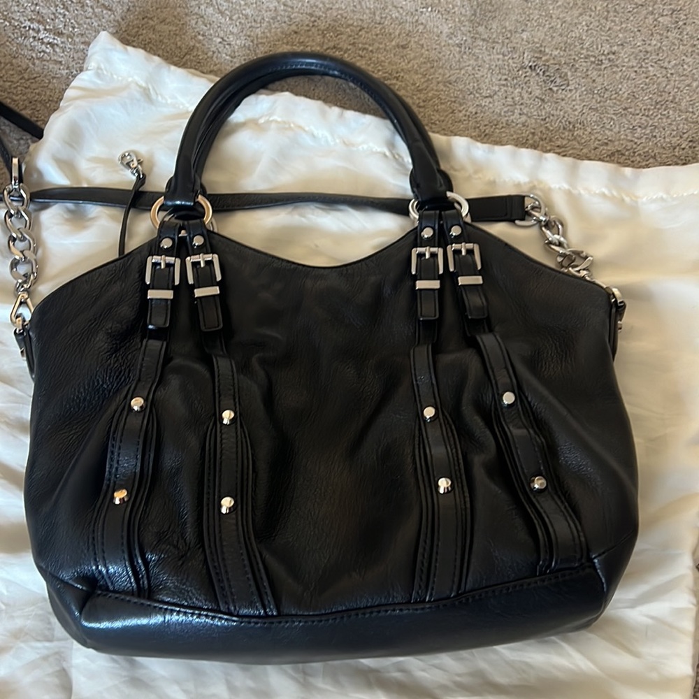Michael Kors Black Leather Satchel Bag - Picture 3 of 5